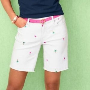 NWT Talbots embroidered stretch denim shorts 2P